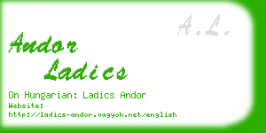 andor ladics business card